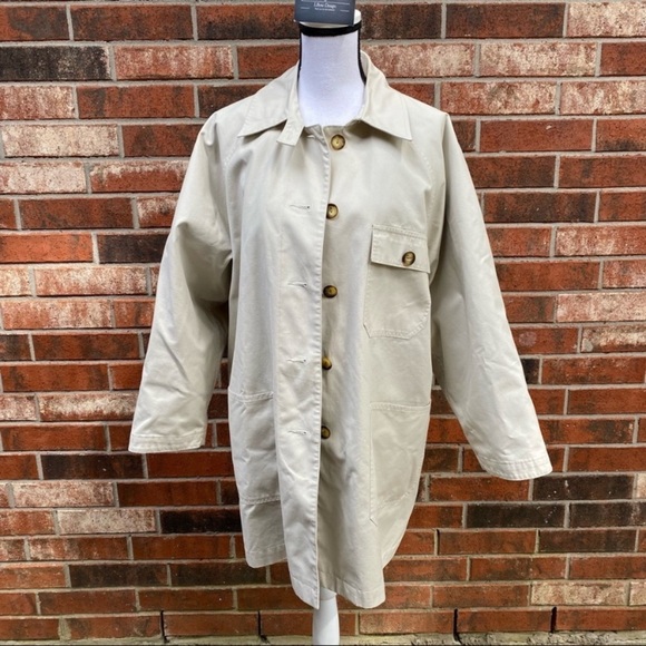 Eddie Bauer Khaki Field Barn Coat Jacket Size M - Picture 3 of 10